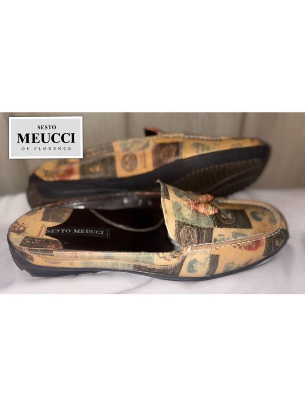 Vintage Sesto Meucci Women 7 Regencycore Artisan Italian Leather Slip On Loafer